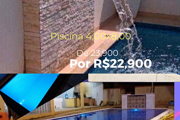 Promoção piscina 4,00x8,00. 1.40. Profundidade por apenas R$19,900)whatsap (11)95922-6195